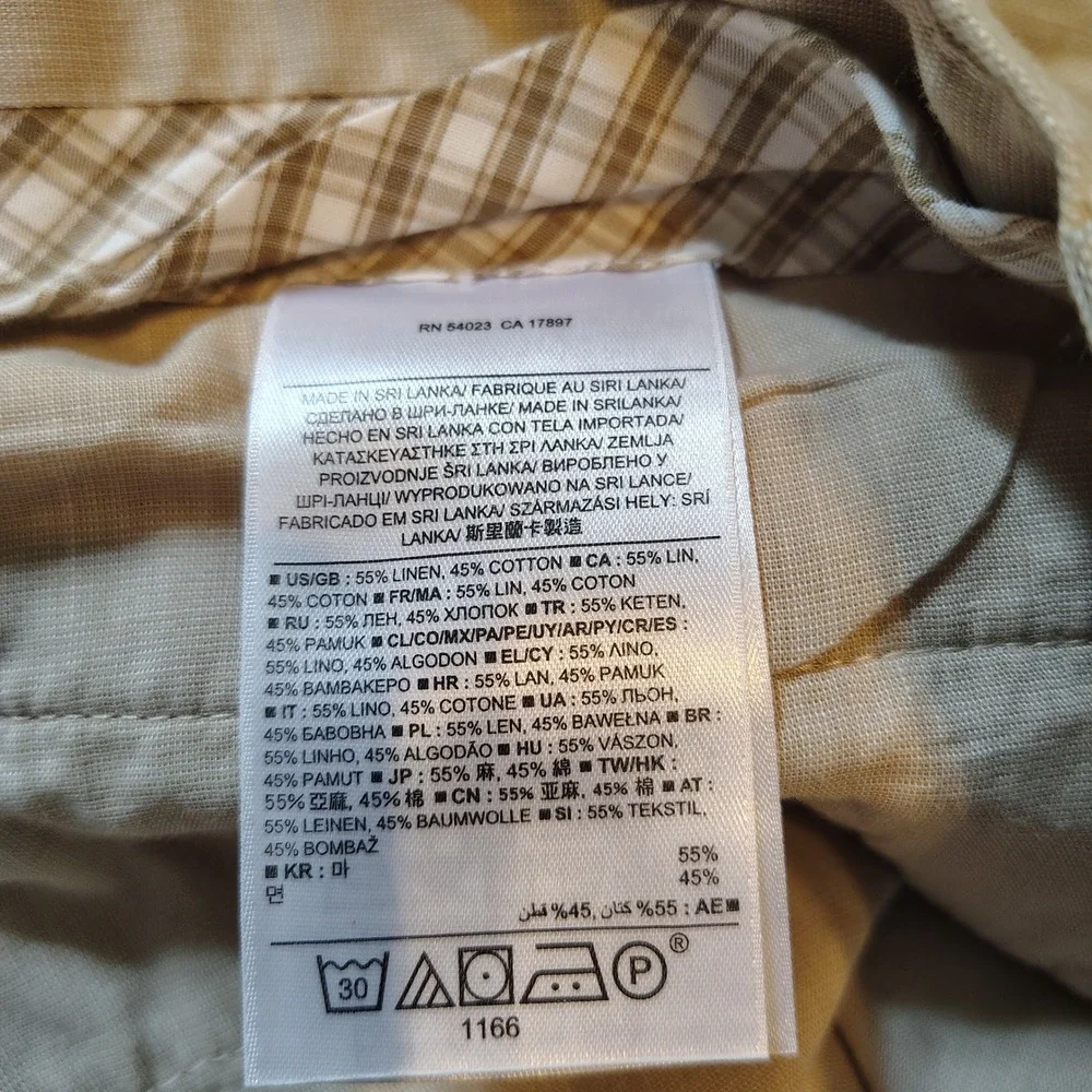 Banana Republic Kentfield Pant Mens 36x32 Beige Linen Cotton Blend Trousers